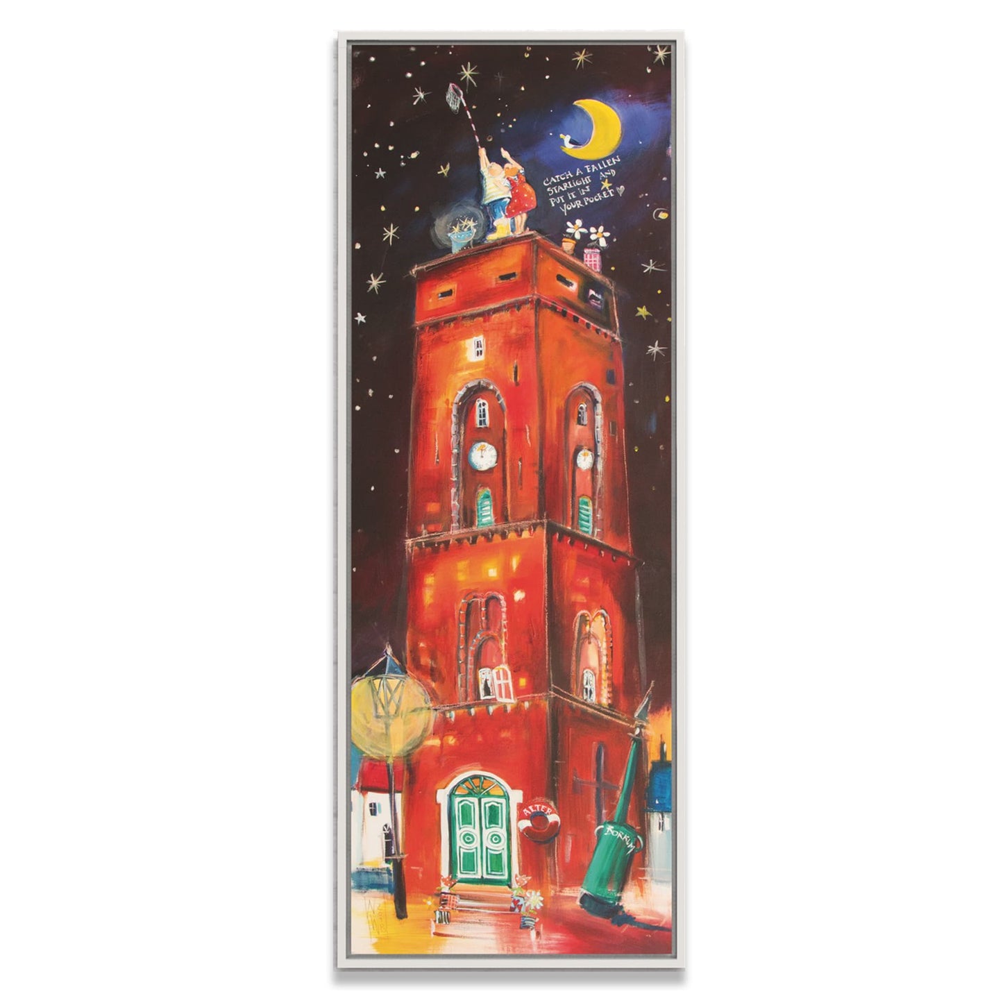 Der alte, Leuchtturm von Borkum Leinwanddruck auf Keilrahmen gemalt von Nicole Wenning