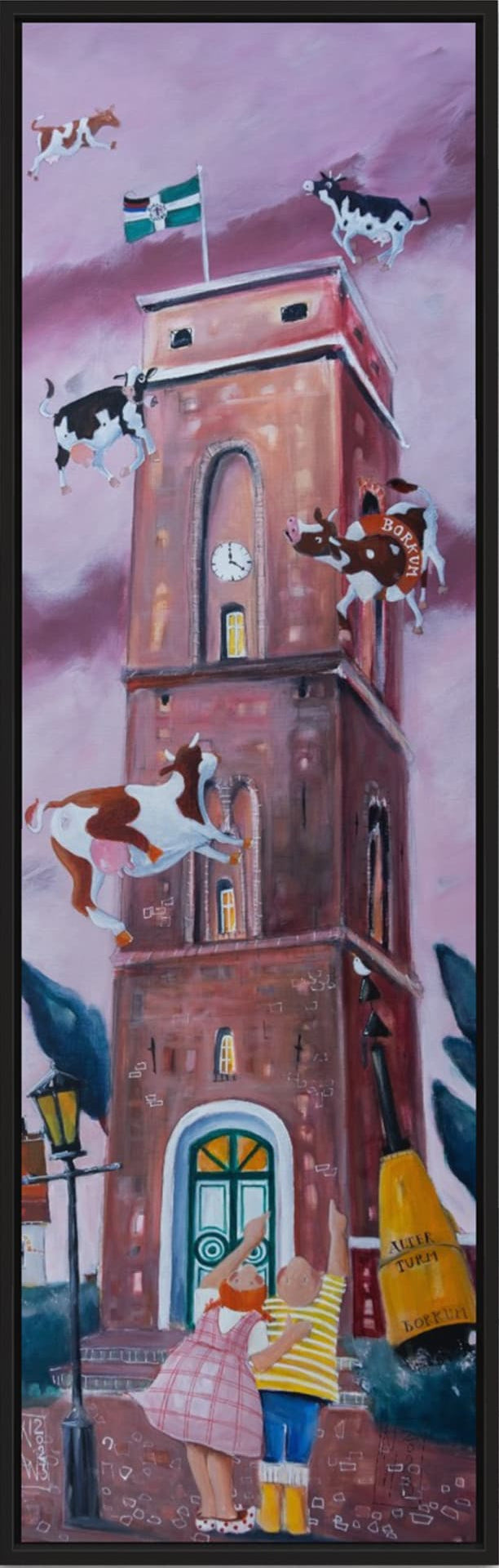 Der alte Turm von Borkum Leinwanddruck auf Keilrahmen gemalt von Nicole wenning