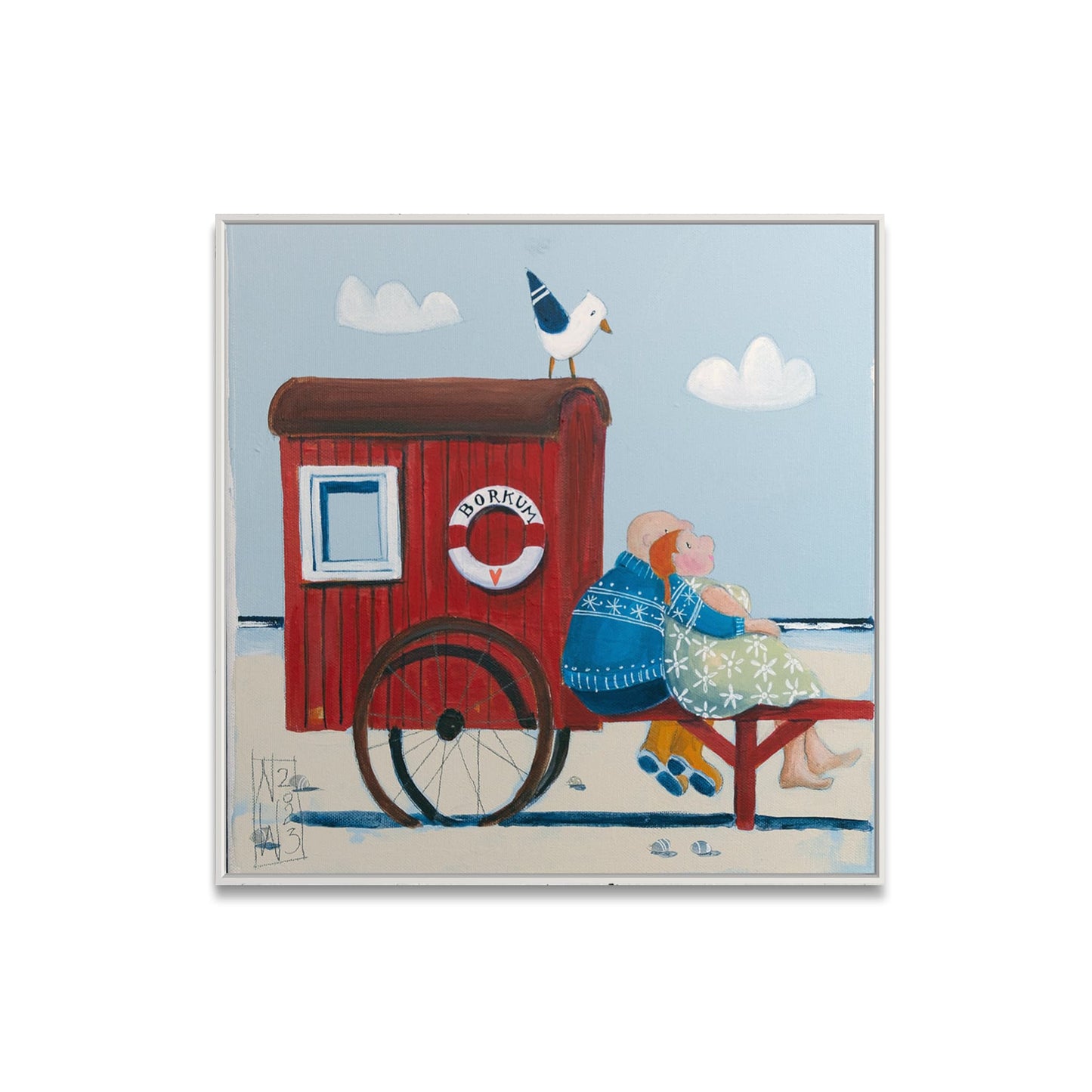 Sommer an der Promenade - Leinwanddruck auf Keilrahmen - Atelier am Meer
