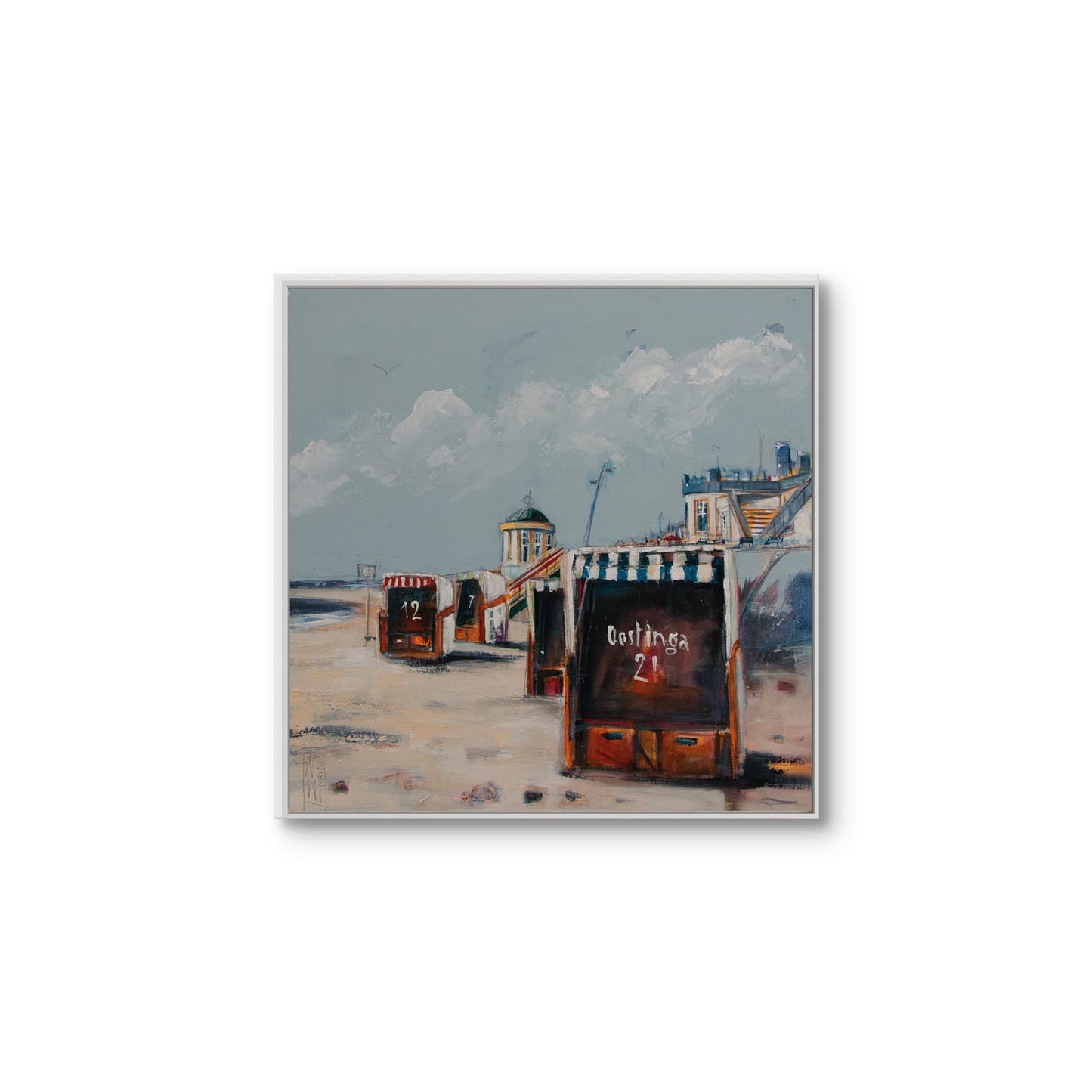 Borkum Promenade im Herbst leinwanddruck von Nicole Wenning
