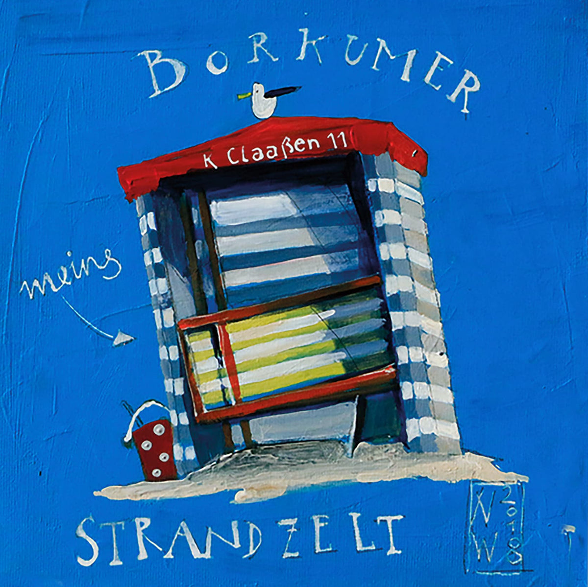 Strandzelte Claasen - Leinwanddruck auf Keilrahmen 20 x20cm- 20 x 20 cm - Atelier am Meer