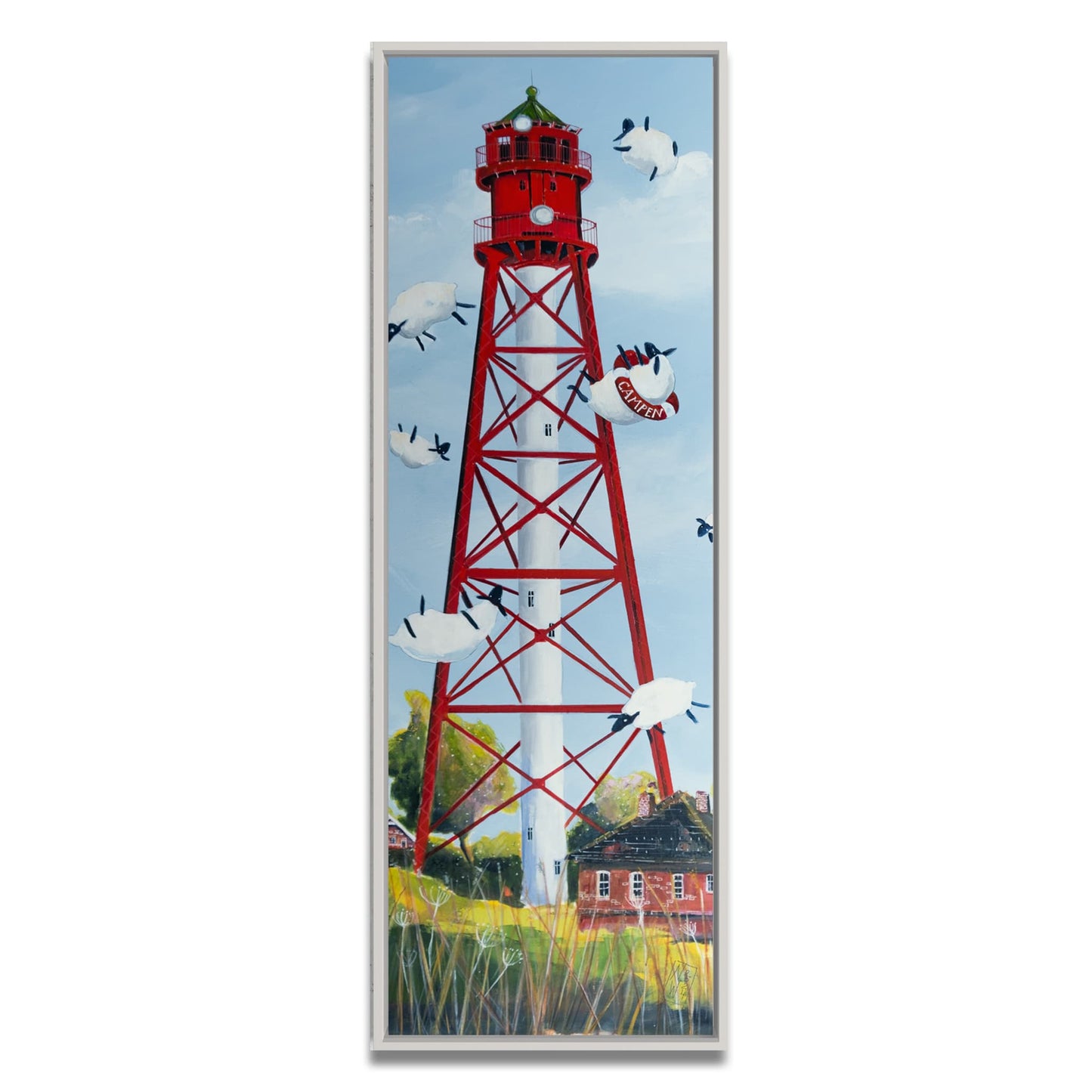 Der Leuchtturm von Campen Leinwand auf Keilrahmen gemalt von Nicole Wenning