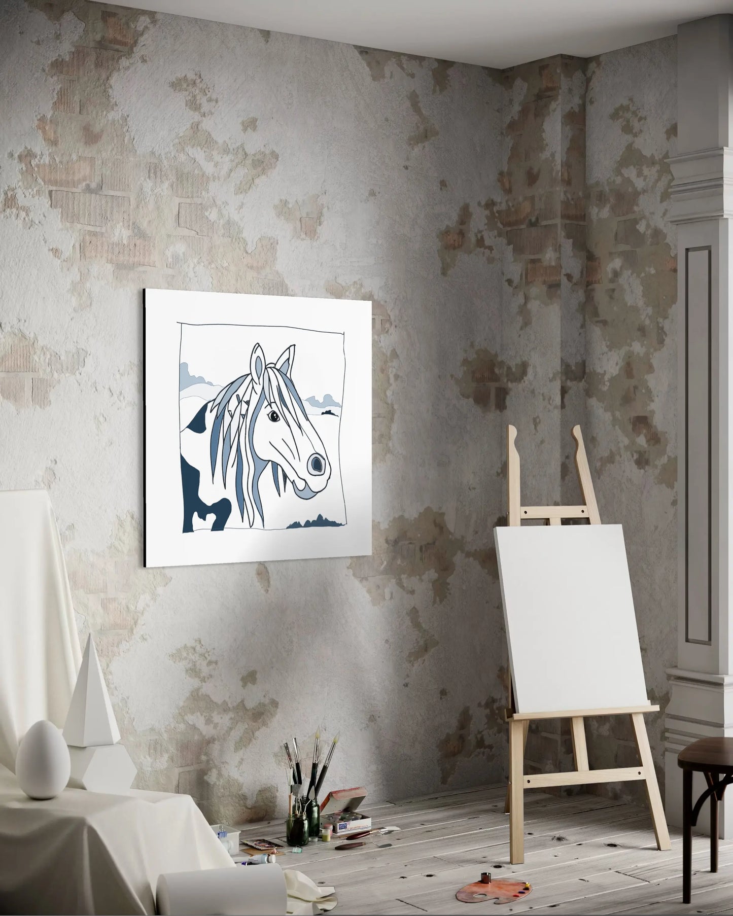 Pferd auf Leinwand zum Ausmalen