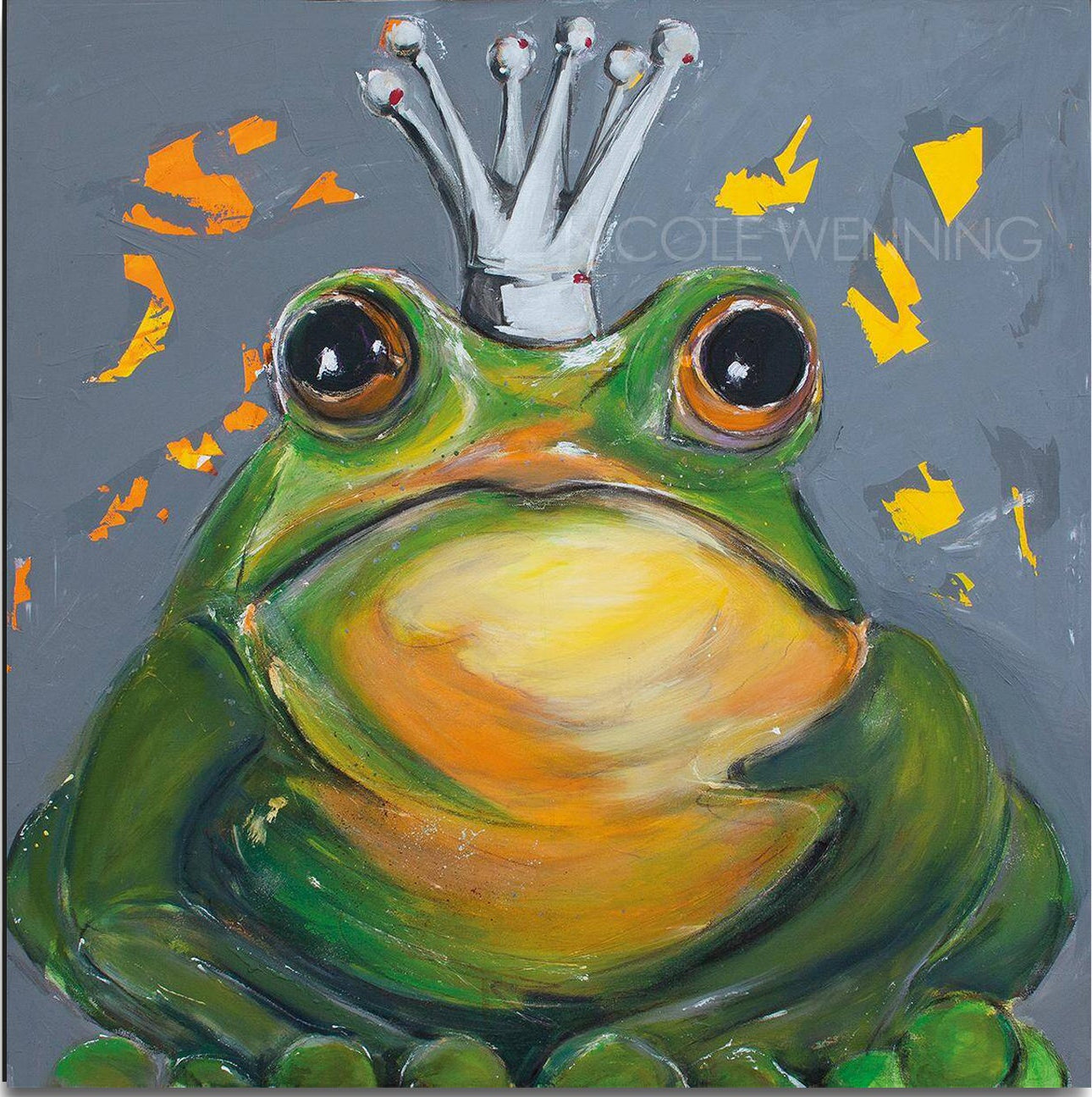 Der Froschkönig Leinwanddruck auf Keilrahmen von Nicole Wenning Atelier am Meer Borkum