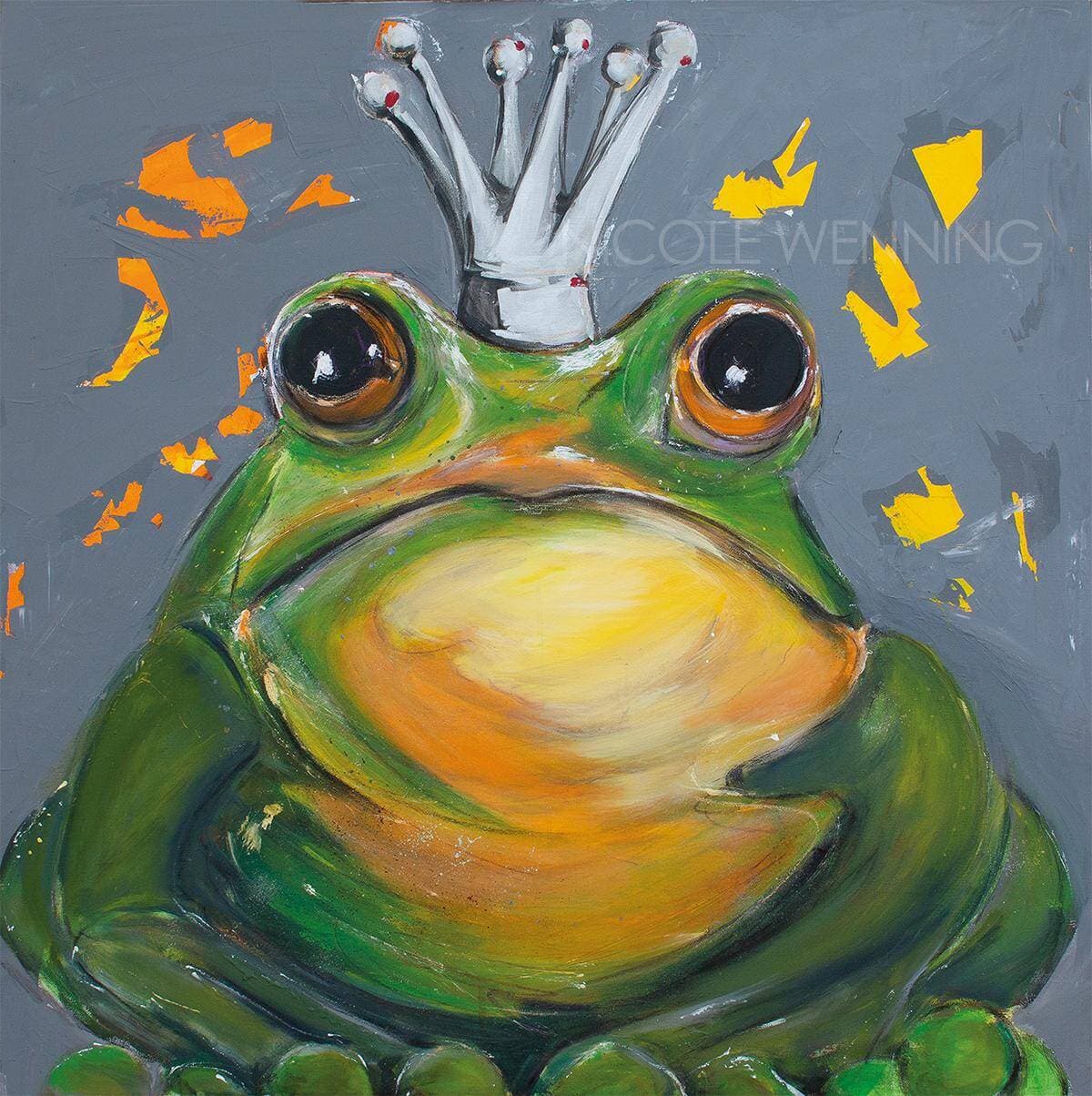 Der Froschkönig Leinwanddruck auf Keilrahmen illustriert von Nicole Wenning Atelier am Meer Borkum
