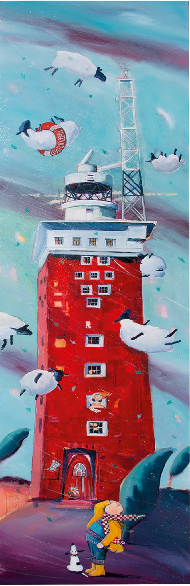 Helgoland Leuchtturm gemalt von Nicole Wenning