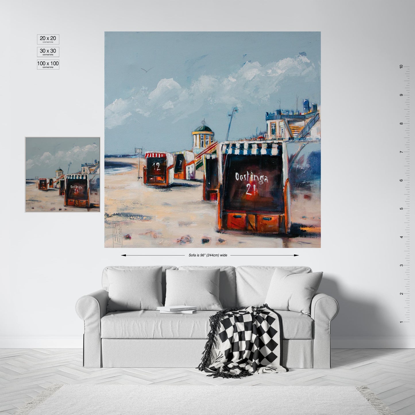 Borkumer, Herbst promenade, Leinwanddruck von Nicole Wenning