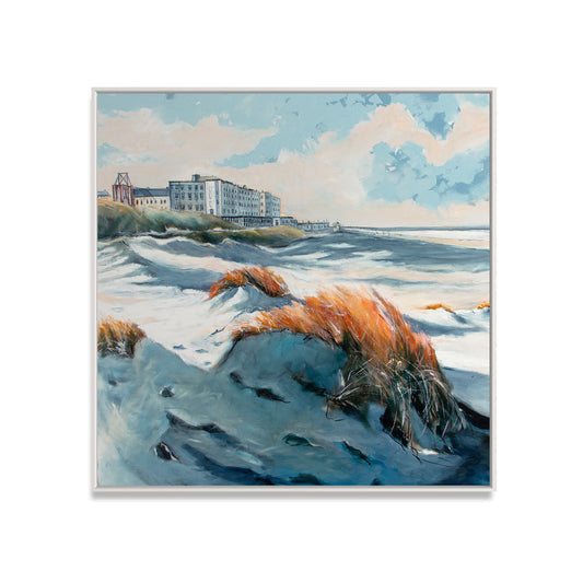 Borkum Promenade im Herbst Leinwanddruck auf Keilrahmen gemalt von Nicole Wenning Atelier am Meer Borkum