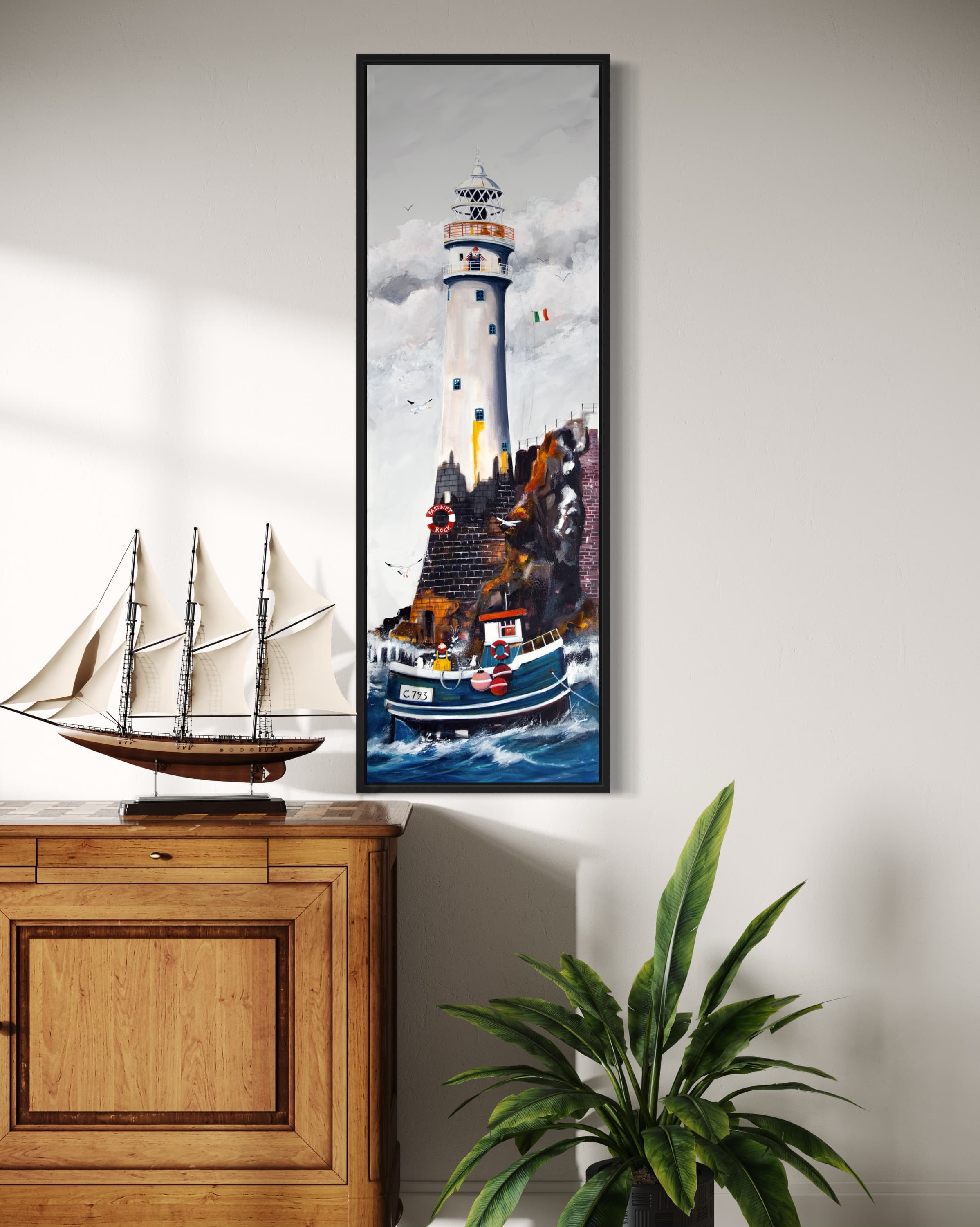 „Fastnet Rock Leuchtturm bei Irland“ Leinwanddruck von Nicole Wenning | Atelier am Meer