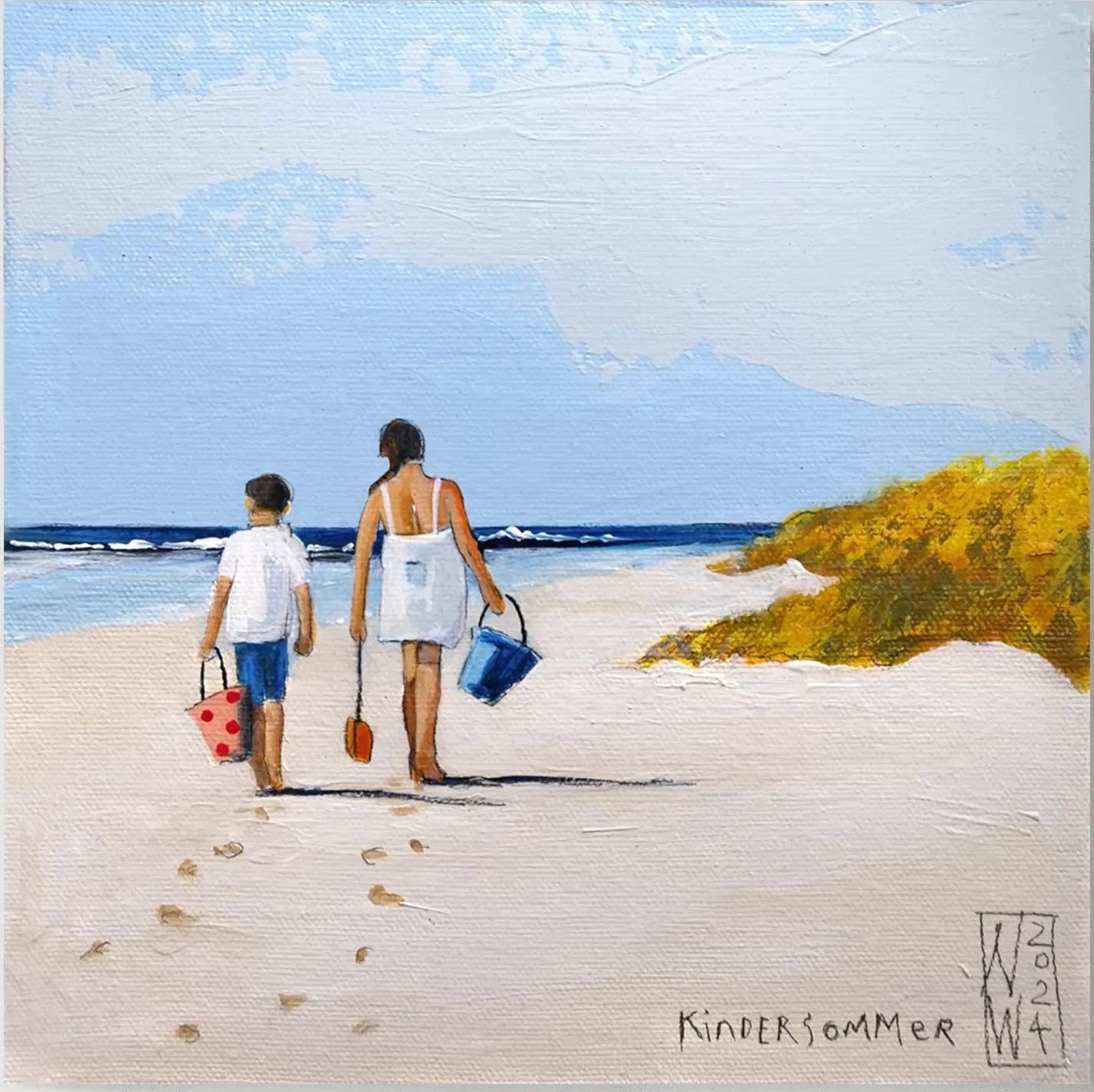„Kindersommer auf einer Insel“ Leinwanddruck von Nicole Wenning | Atelier am Meer