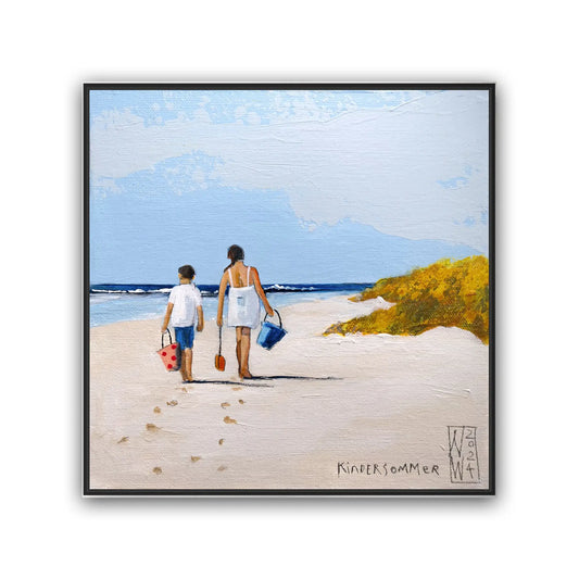 Kindersommer auf einer Insel "- Leinwanddruck auf Keilrahmen