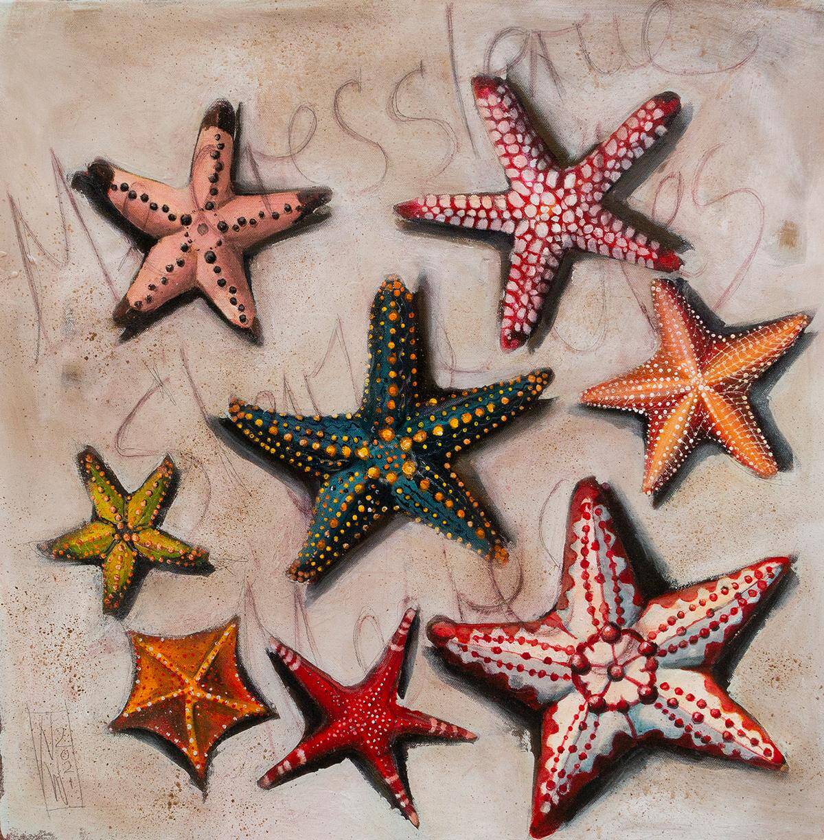 Meeressterne gemalt von Nicole Wenning