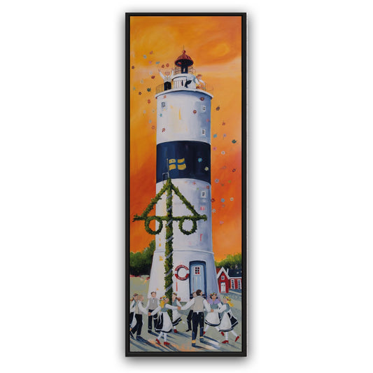 Öland Leuchtturm, Dänemark - Leinwanddruck auf Keilrahmen – Handveredelt ab 425,00€