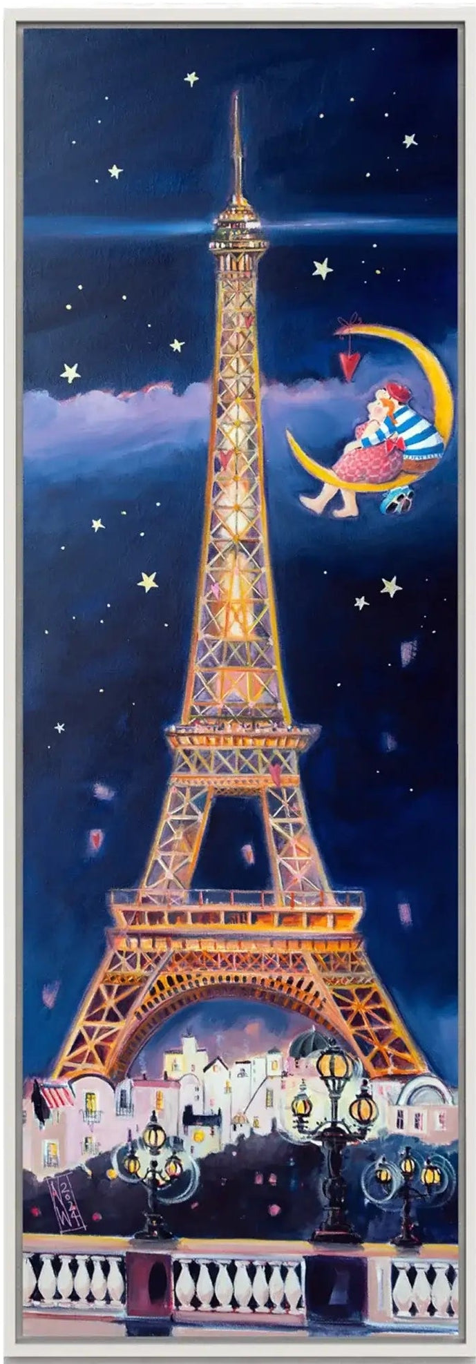 Pariser Eiffelturm bei Nacht - Leinwanddruck auf Keilrahmen - Atelier am Meer