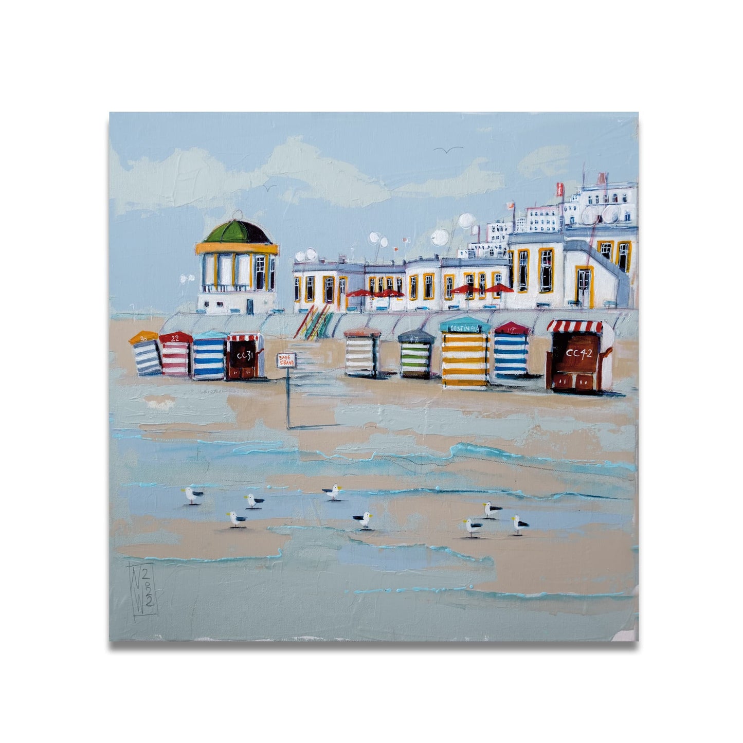 Sommerpromenade, Leinwanddruck auf Keilrahmen, von Nicole Wenning Borkum