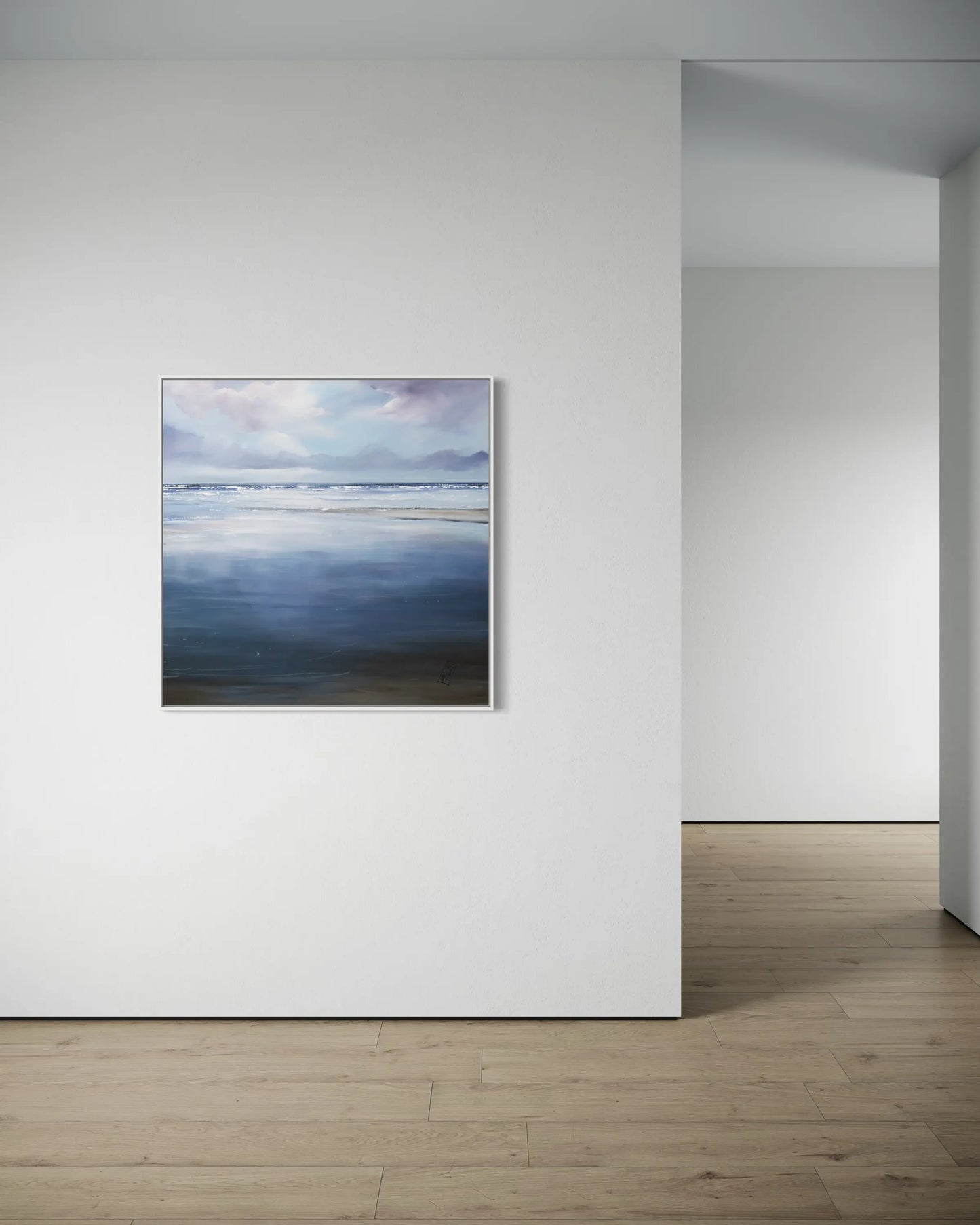 „Zwischen Ebbe und Einatmen“ – 1 m x 1 m, Leinwanddruck auf Keilrahmen