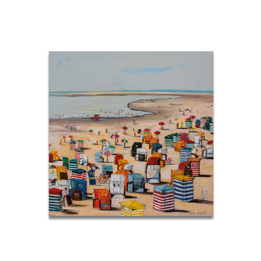 Sommerzeit auf Borkum Leinwanddruck auf Keilrahmen gemalt von Nicole Wenning