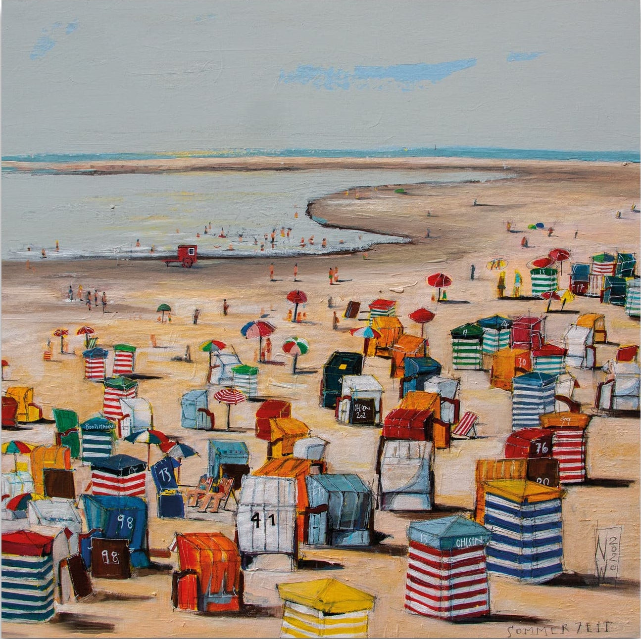 Sommerzeit auf Borkum Leinwanddruck auf Keilrahmen gemalt von Nicole Wenning