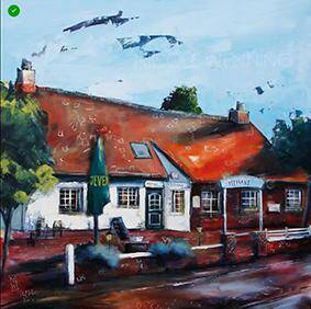 Borkum Teehaus gemalt von Nicole Wenning