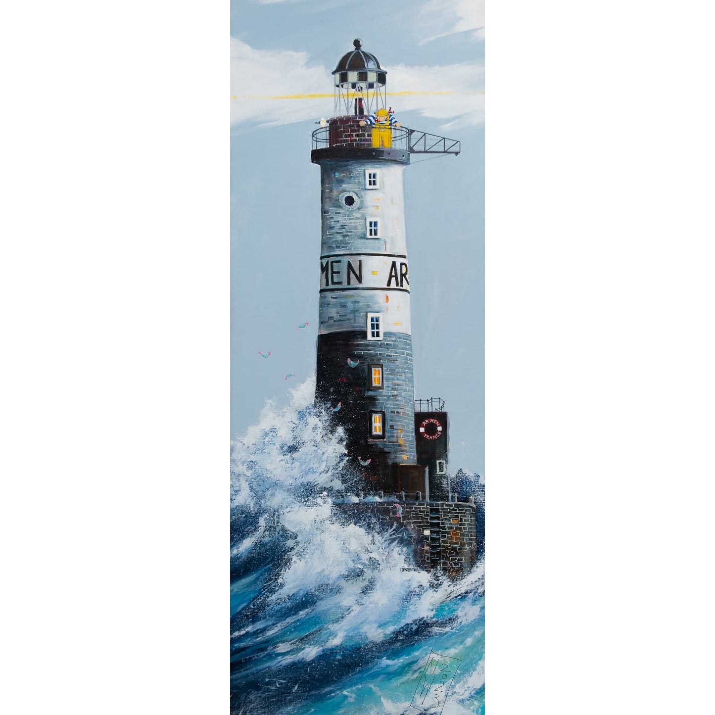 Ar Men - der Leuchtturm Bretagne - Leinwanddruck auf Keilrahmen - Atelier am Meer
