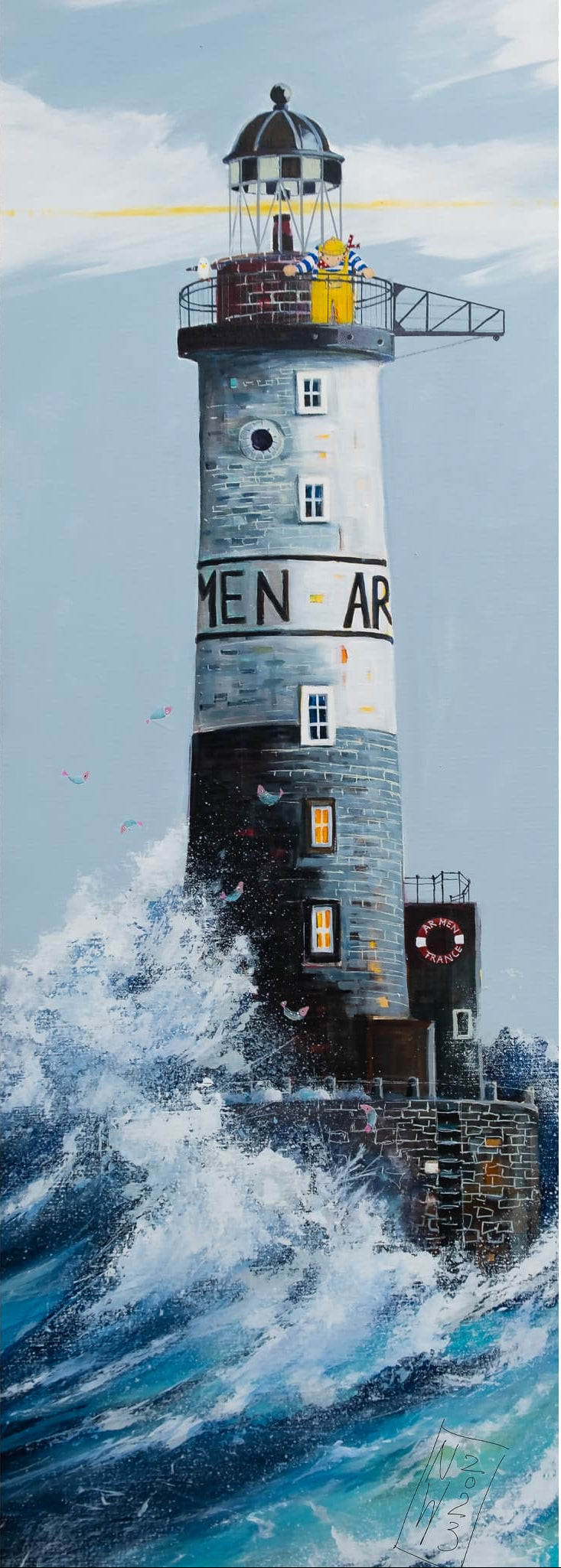 Ar Men - der Leuchtturm Bretagne - Leinwanddruck auf Keilrahmen - Atelier am Meer
