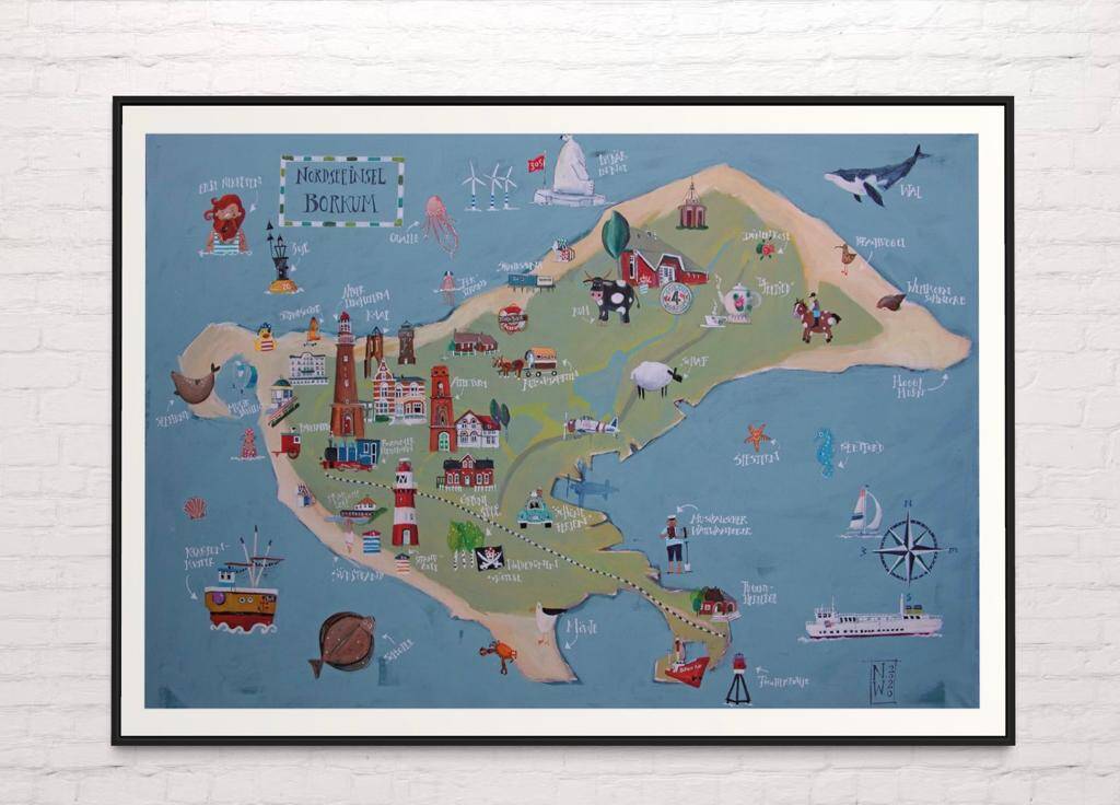 Inselbild 50 x 70cm Fineart Druck - Atelier am Meer