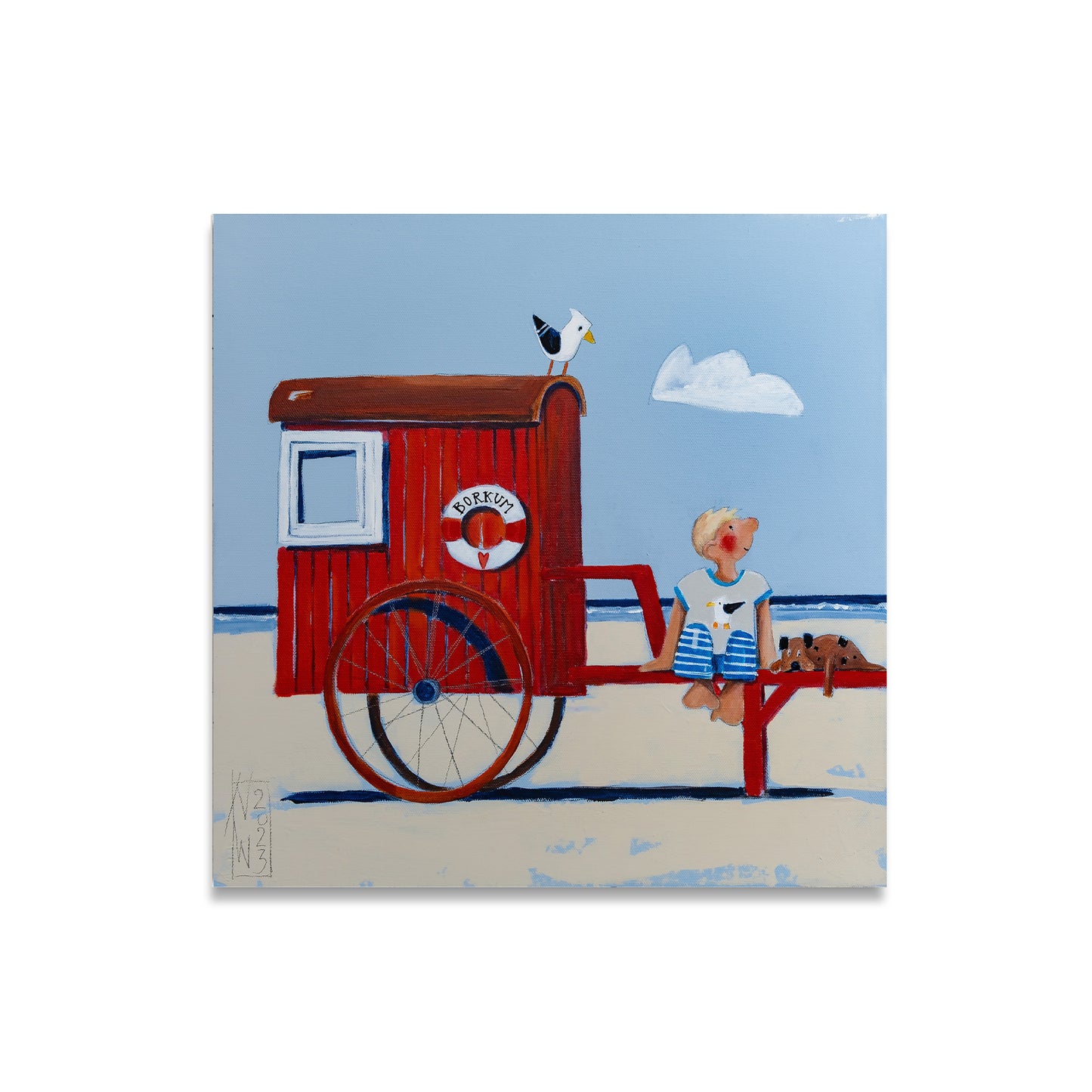 Sommer an der Promenade Fineartprint - Atelier am Meer
