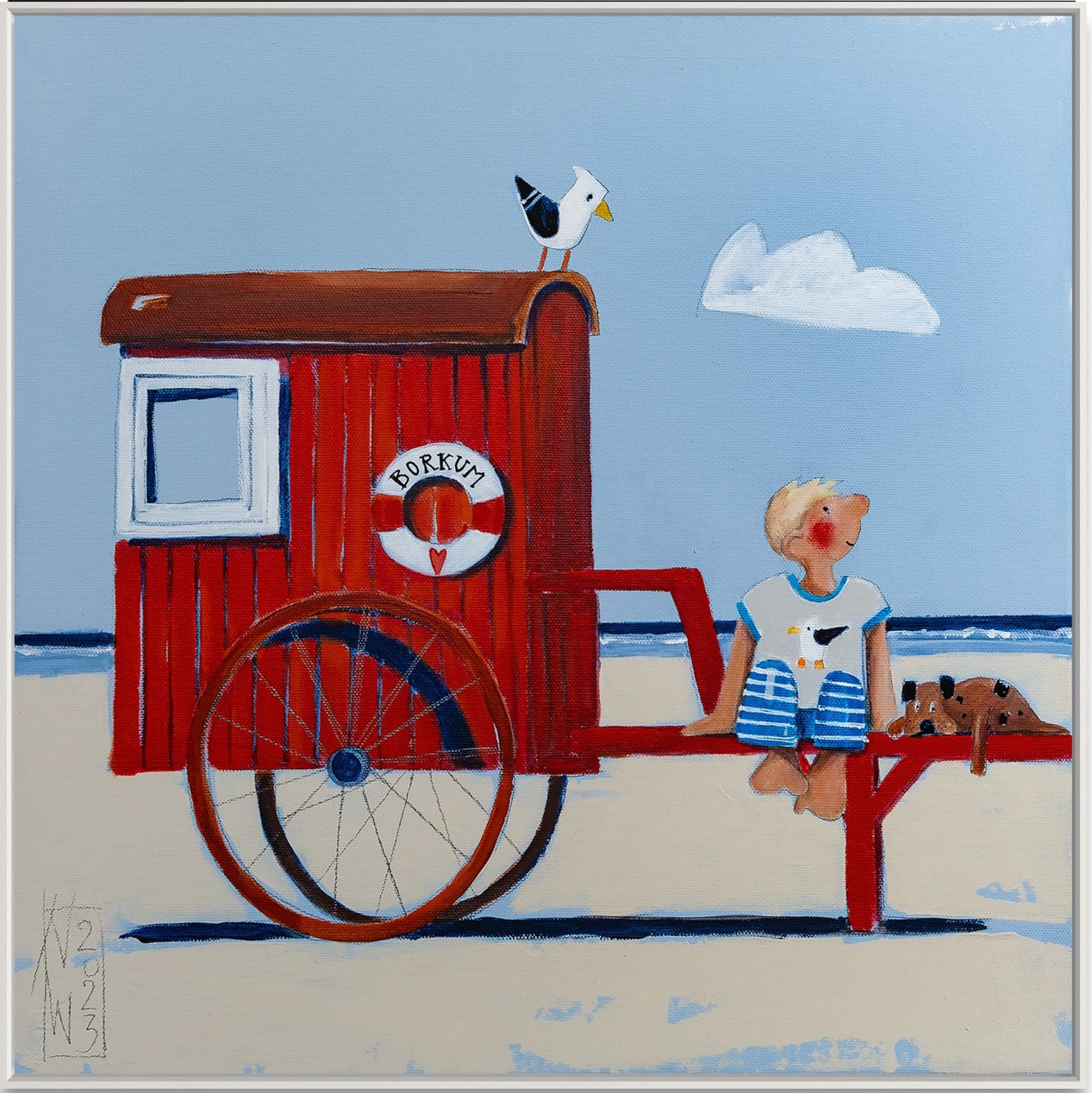 Sommer an der Promenade Fineartprint - Atelier am Meer