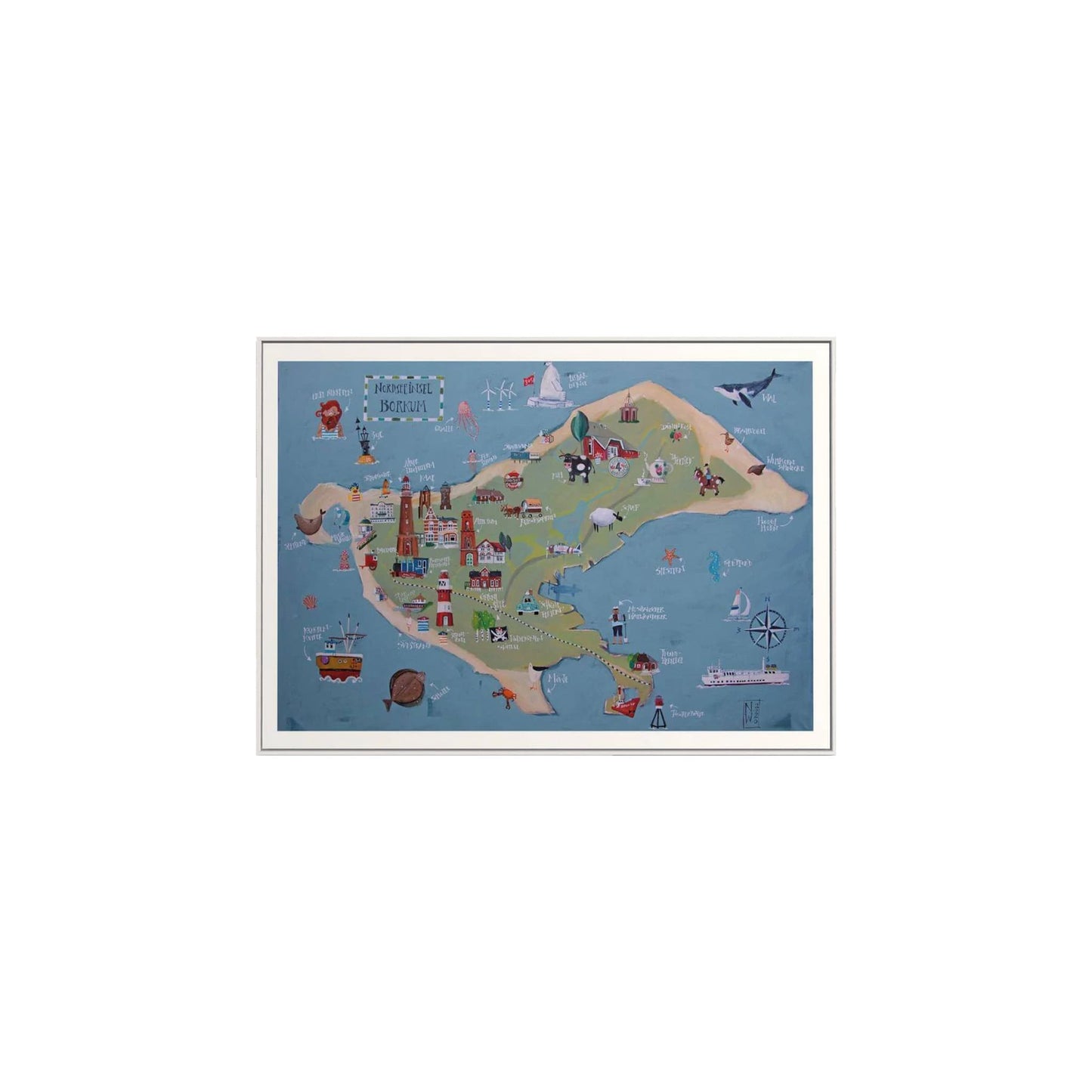 Wimmelbild von Borkum illustriert von Nicole Wenning