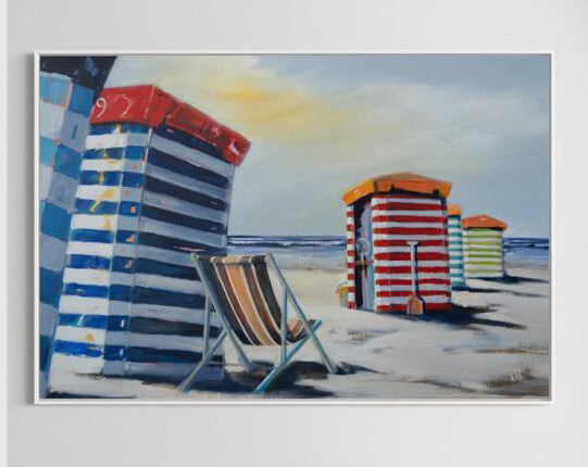 Borkumer Strandzelte gemalt von Nicole Wenning