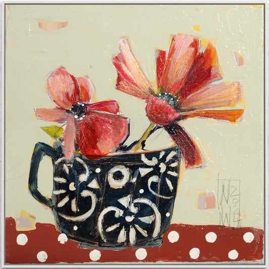 Stillleben, Leinwand, Druck auf Keilrahmen gemalt von Nicole Wenning Blumen im Krug