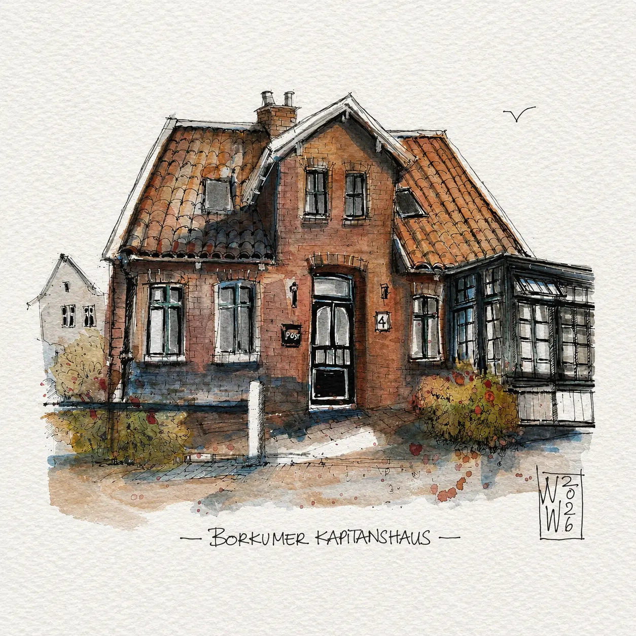 Borkumer Kapitänshaus – FineArt-Kunstdruck – Nicole Wenning