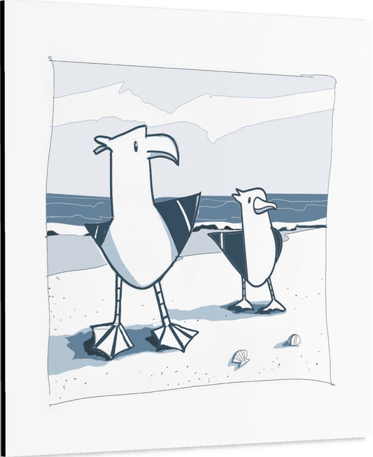 Möwen am Strand auf Leinwand zum Ausmalen
