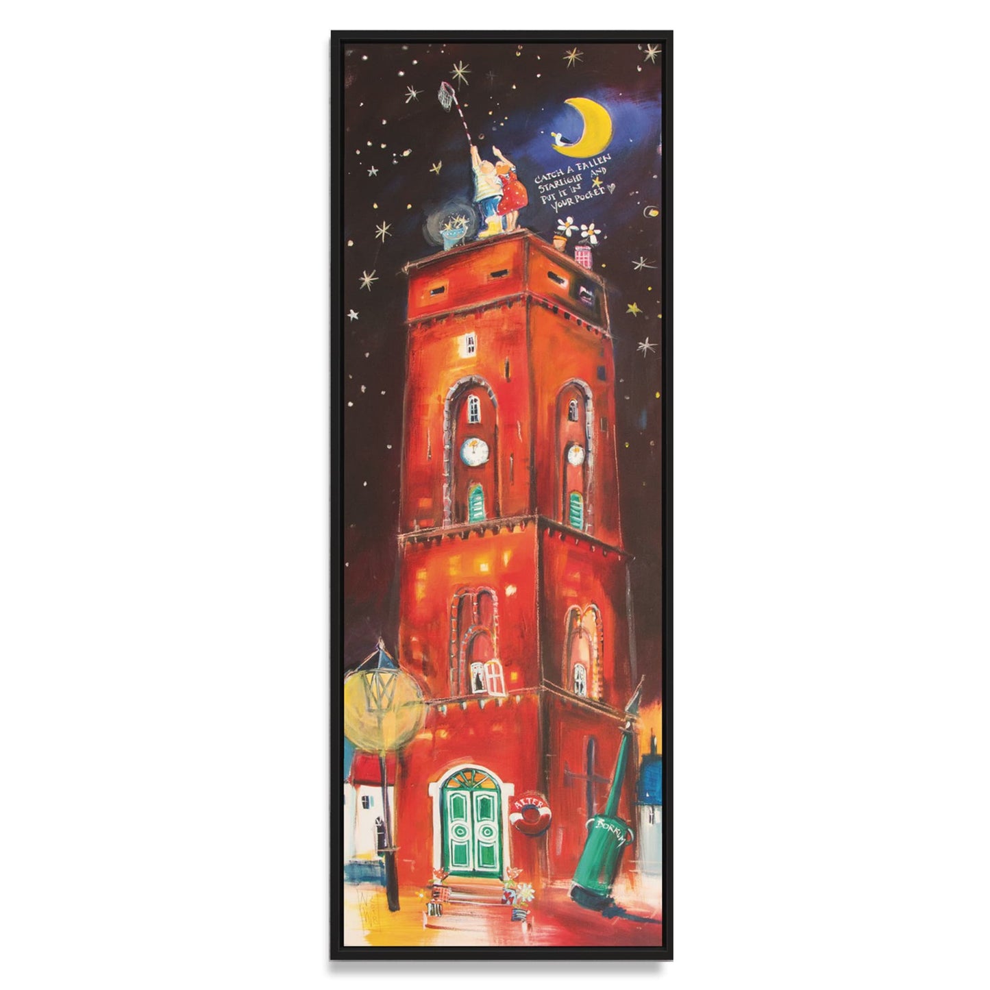 Alter Leuchtturm Borkum "in the moon" Leinwanddruck/Canvas Print
