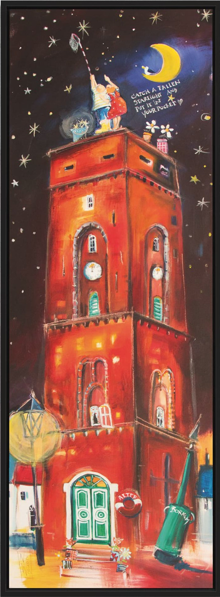 Der alte Turm Borkum Leinwanddruck auf Keilrahmen gemalt von Nicole Wenning