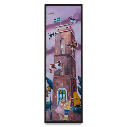 Der alte Turm von Borkum Leinwanddruck auf Keilrahmen gemalt von Nicole wenning