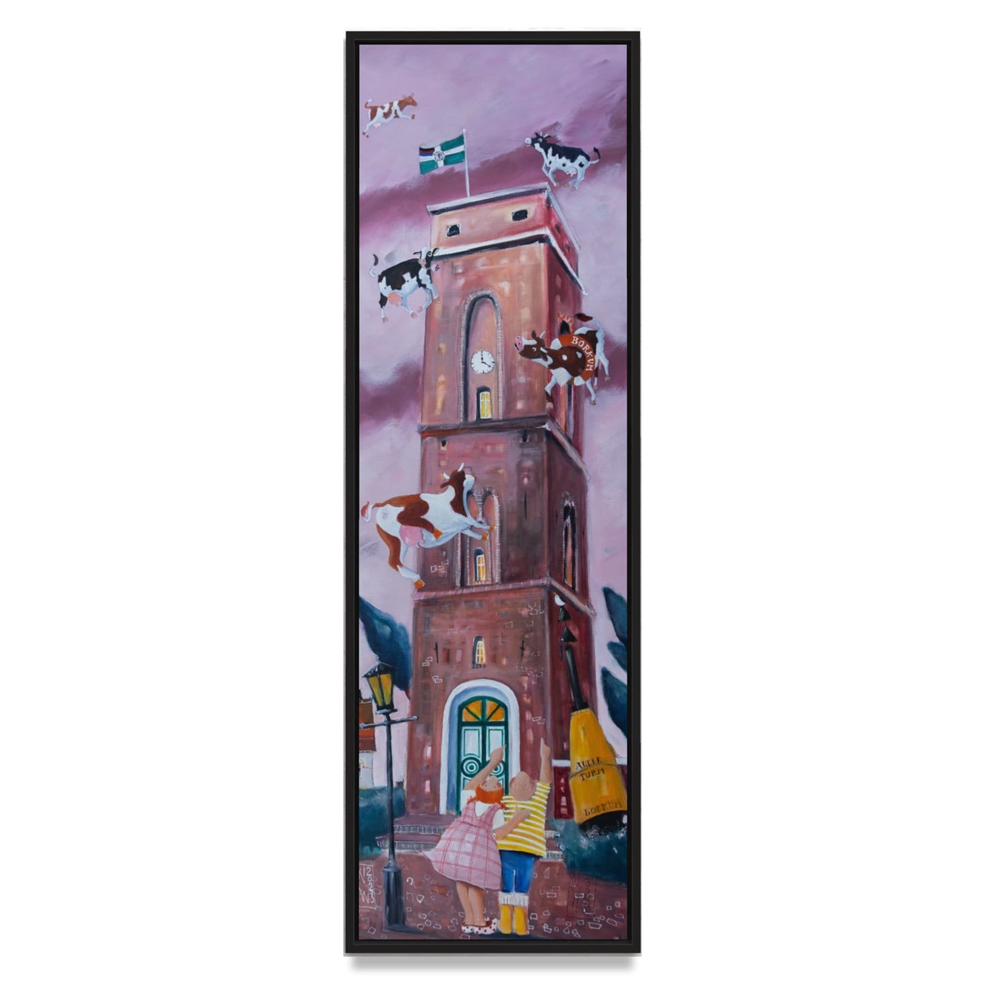 Der alte Turm von Borkum Leinwanddruck gemalt von Nicole Wenning