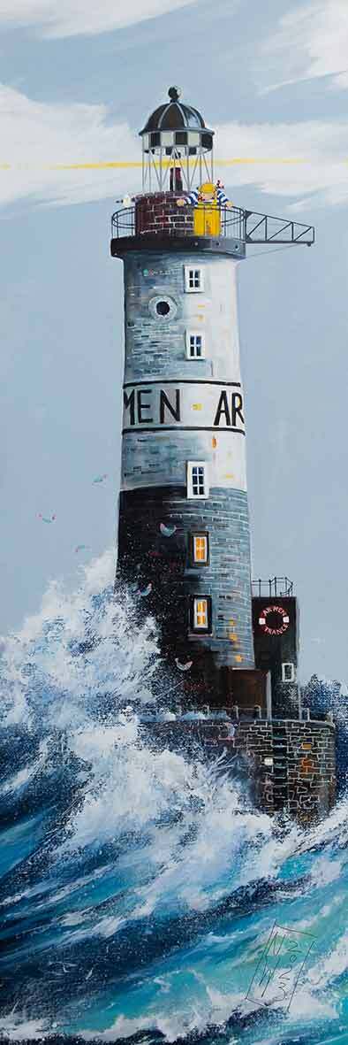 Ar Men - der Leuchtturm Bretagne gemalt von Nicole Wenning