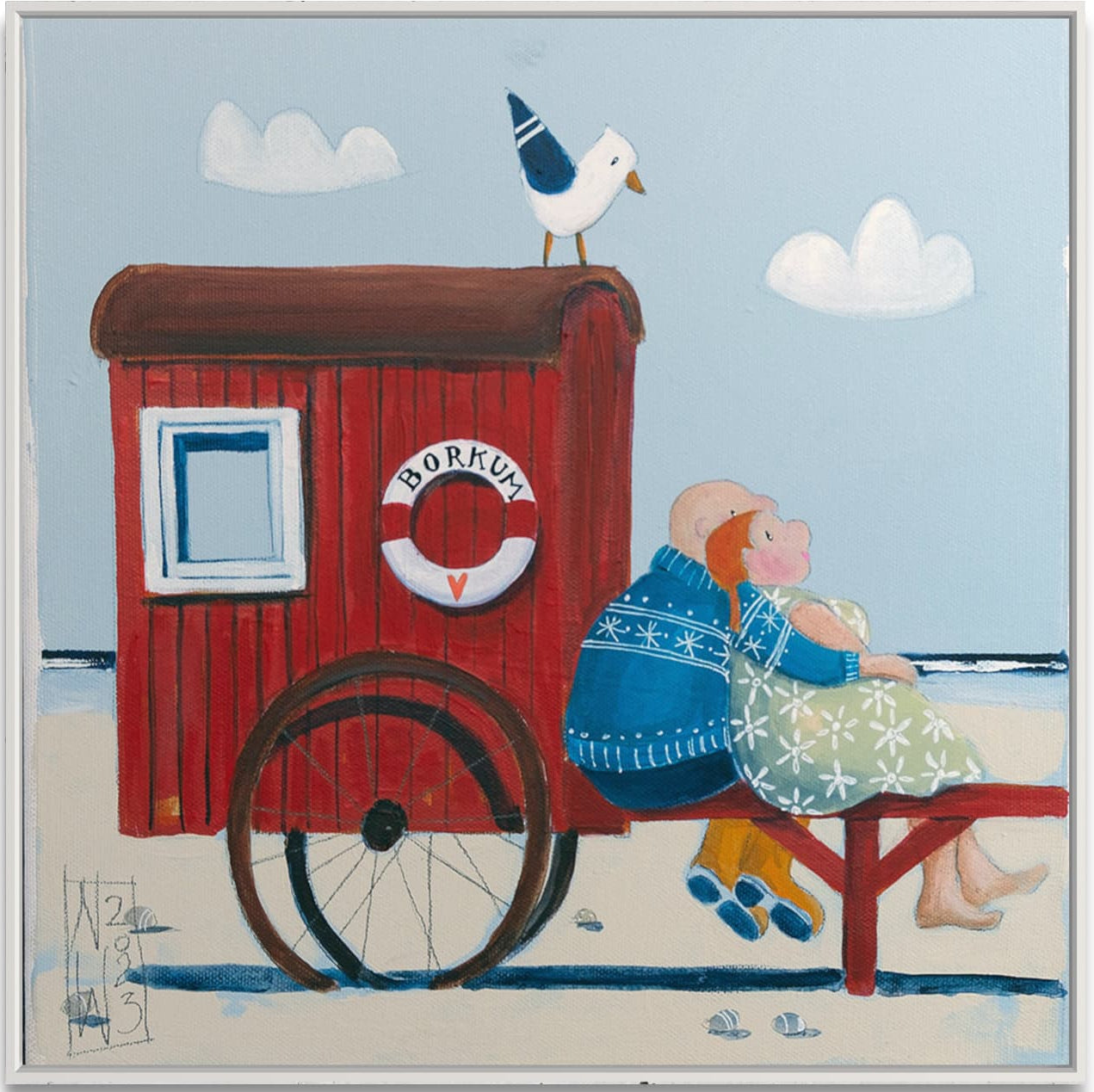 Sommer an der Promenade - Leinwanddruck auf Keilrahmen - Atelier am Meer 