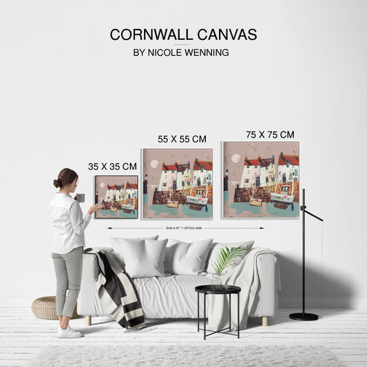 Cornwall Leinwanddruck auf Keilrahmen gemalt von Nicole Wenning Atelier am Meer