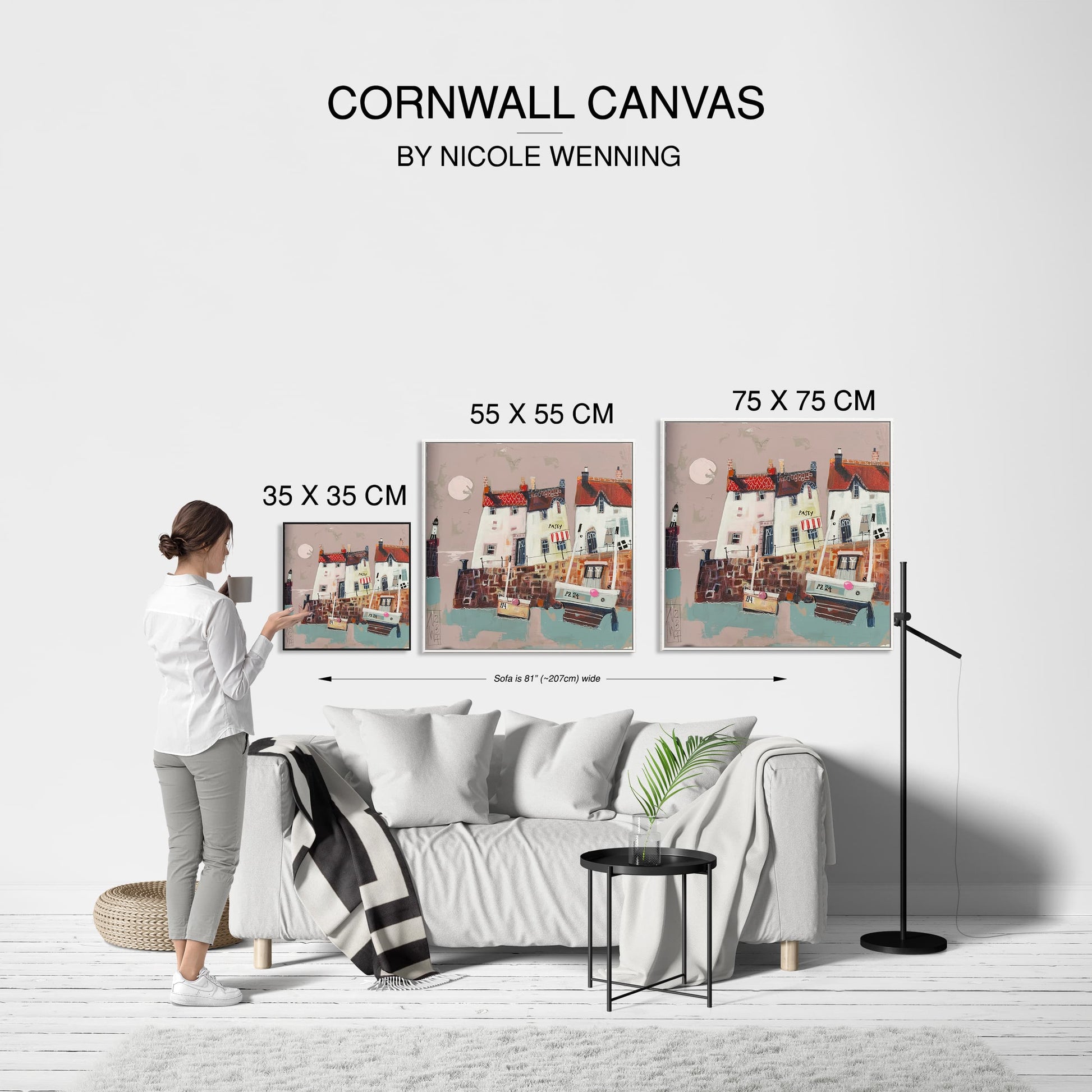 Cornwall Leinwanddruck auf Keilrahmen gemalt von Nicole Wenning Atelier am Meer