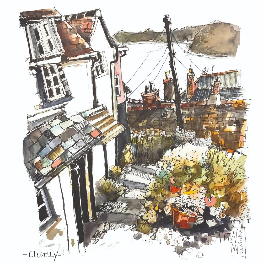 Clovelly Dorfmitte – FineArt-Kunstdruck – Nicole Wenning