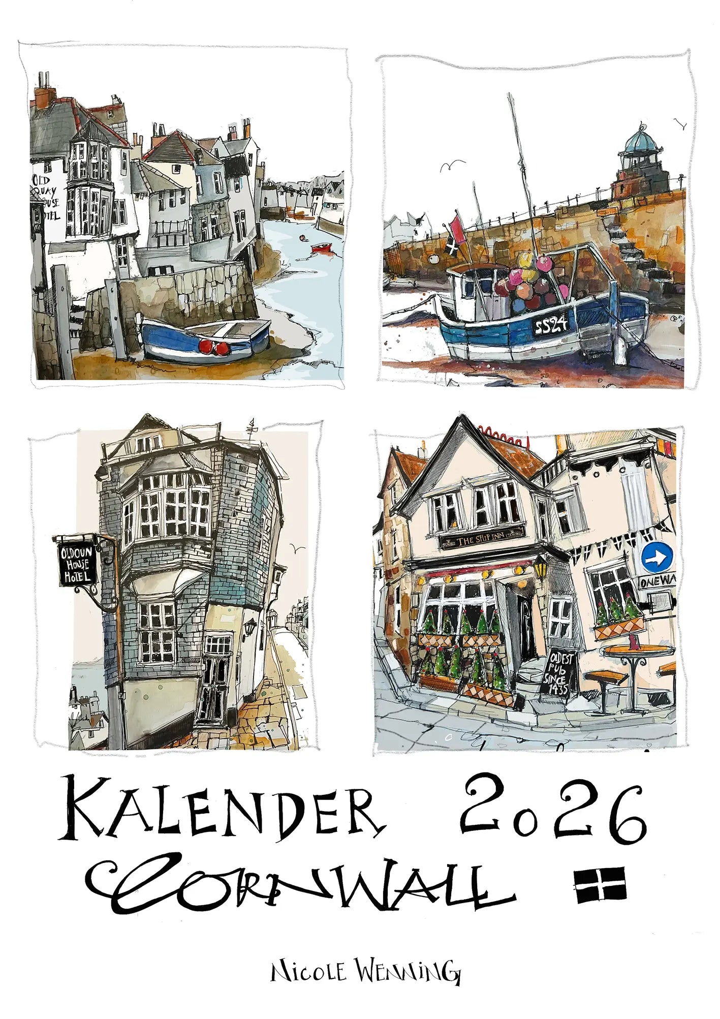 Cornwall Kalender 2026 – Kunstwerke von Nicole Wenning
