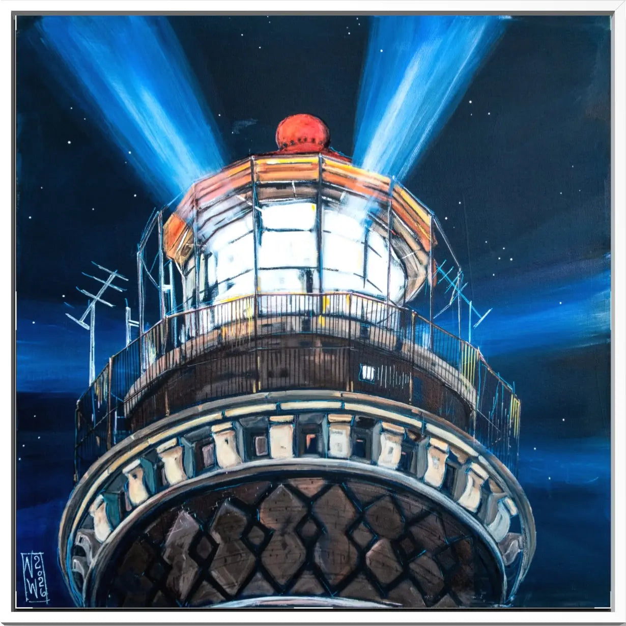 „Der neue Leuchtturm von Borkum“ Leinwanddruck von Nicole Wenning | Atelier am Meer