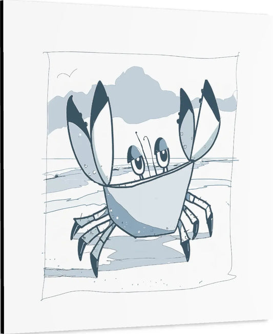 Krebs am Strand auf Leinwand zum Ausmalen