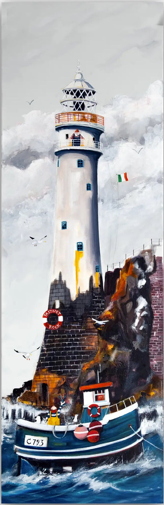 „Fastnet Rock Leuchtturm bei Irland“ Leinwanddruck von Nicole Wenning | Atelier am Meer