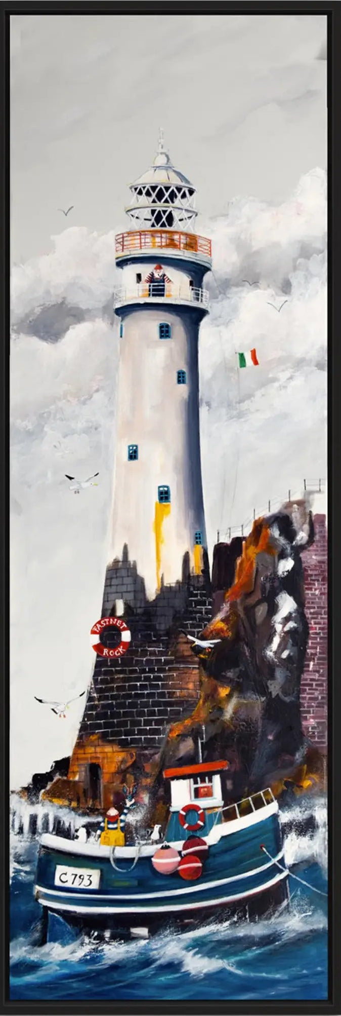 „Fastnet Rock Leuchtturm bei Irland“ Leinwanddruck von Nicole Wenning | Atelier am Meer