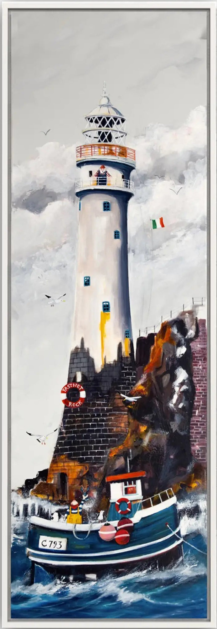 „Fastnet Rock Leuchtturm bei Irland“ Leinwanddruck von Nicole Wenning | Atelier am Meer
