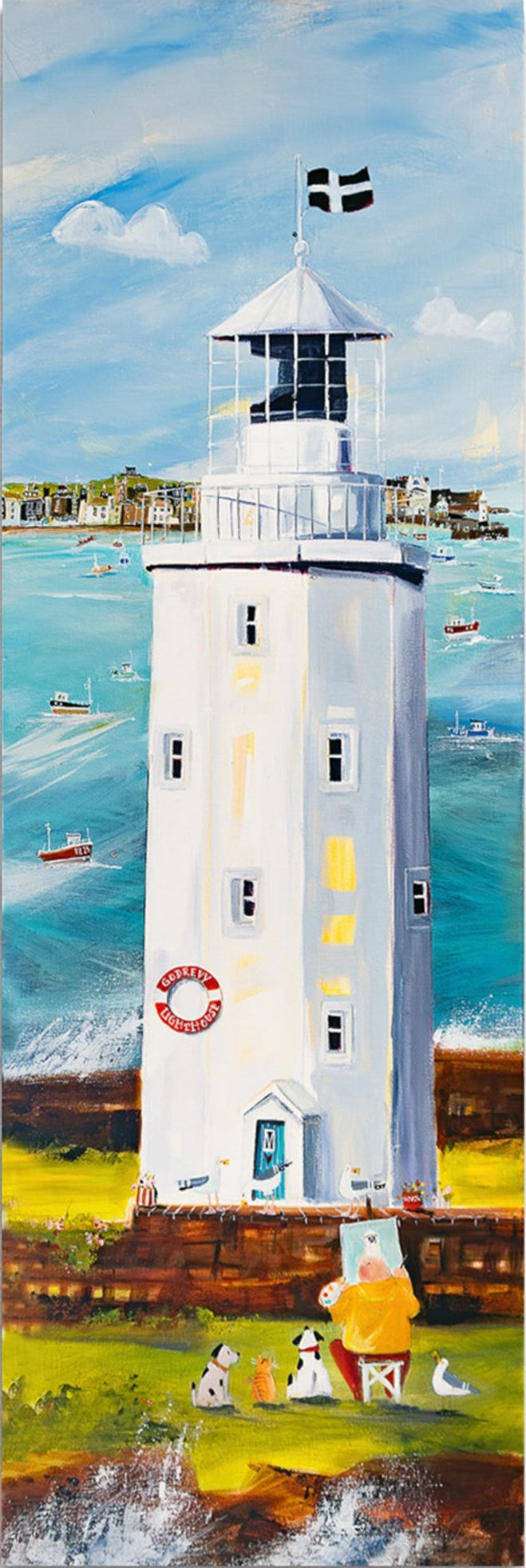 Der Leuchtturm von Godrevy - Leinwanddruck auf Keilrahmen - Atelier am Meer 