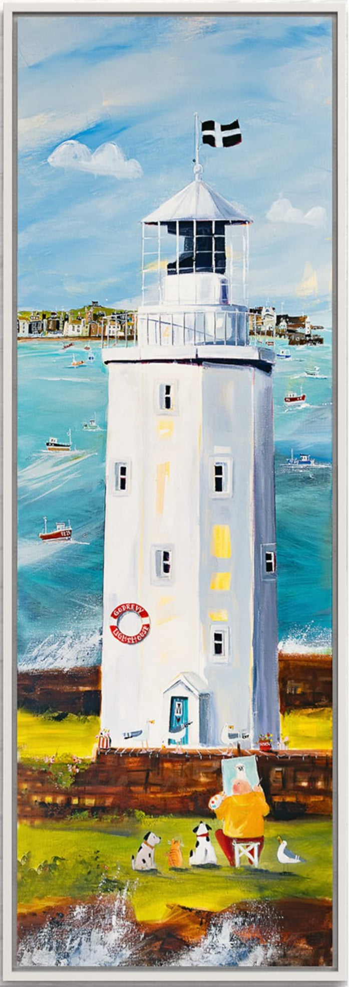 Der Leuchtturm von Godrevy - Leinwanddruck auf Keilrahmen - Atelier am Meer 